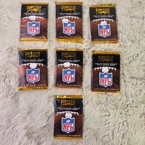 Lot of 7 1996 Pinnacle NFL Football Trading Card Packs Sealed 10 Cards Per Pack